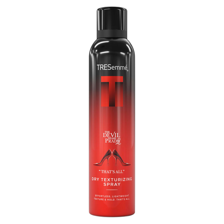 TRESemmé front packaging showing spray can and size for shelf-ready appeal