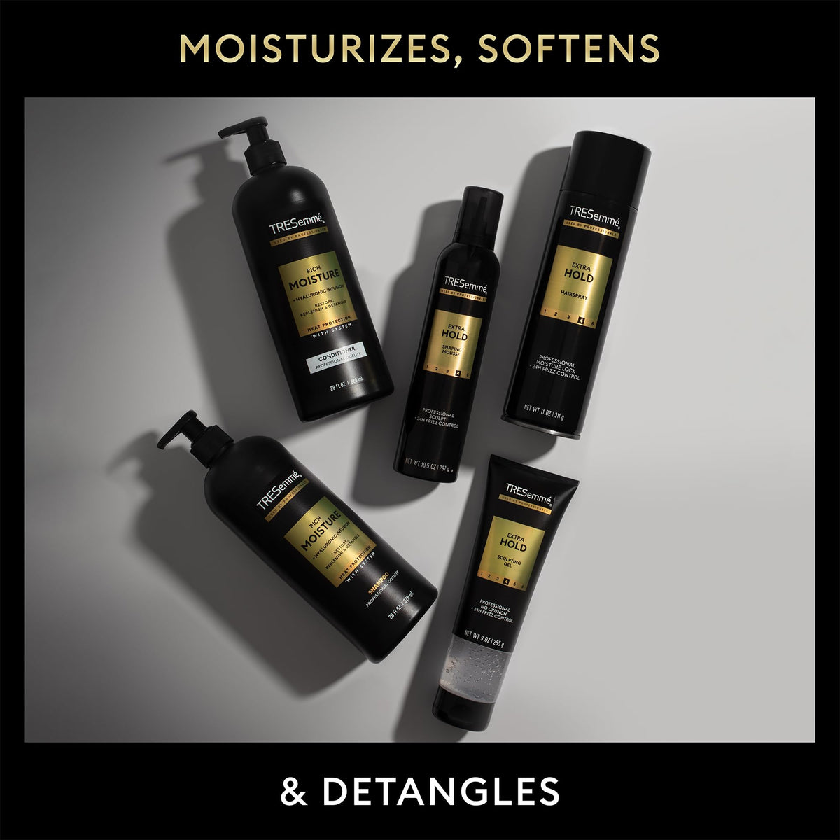 After styling with TRESemmé smooth hair result demonstrating frizz control and shine