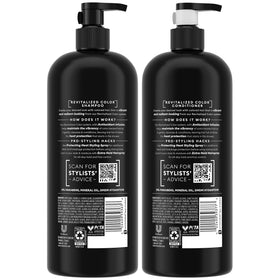 TRESemmé back label highlighting ingredients and benefits for color