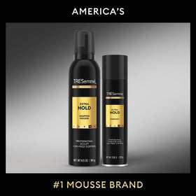 TRESemmé on bathroom shelf in lifestyle setting showing salon results at home