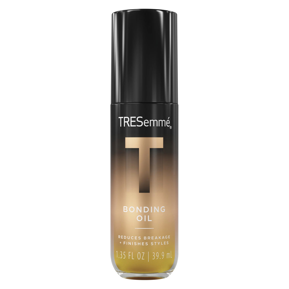 TRESemmé front packaging of bonding oil showing bottle and label for quick recognition and travel convenience