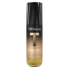 TRESemmé front packaging of bonding oil showing bottle and label for quick recognition and travel convenience