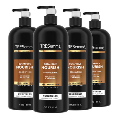 TRESemmé front packaging showing 4-pack and coconut milk benefits