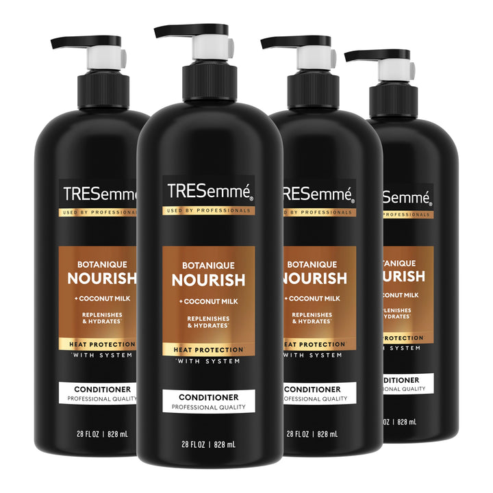 TRESemmé front packaging showing 4-pack and coconut milk benefits