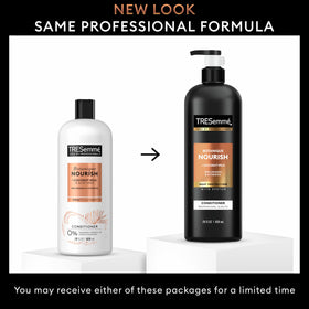 TRESemmé conditioner texture on hand showing creamy, hydrating formula