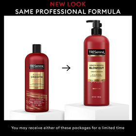 TRESemmé bottle cap dispensing shampoo demonstrating easy, controlled application
