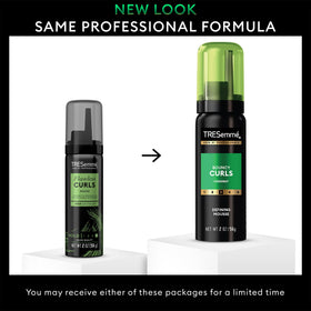 TRESemmé foam texture in palm showing lightweight mousse for defined curls