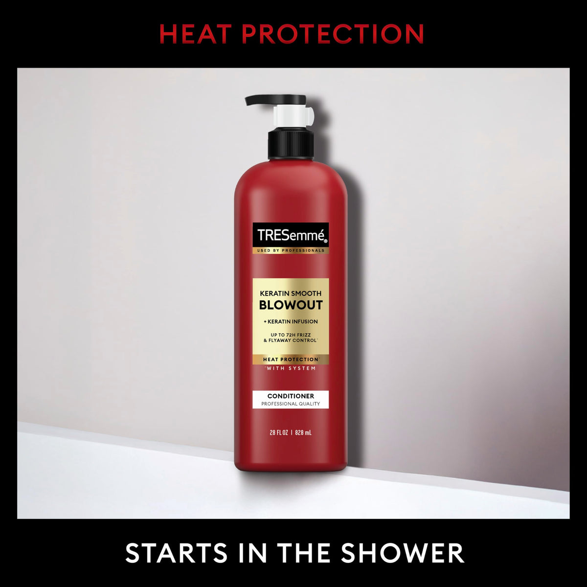TRESemmé keratin ingredient visual highlighting smoothing action for frizz control