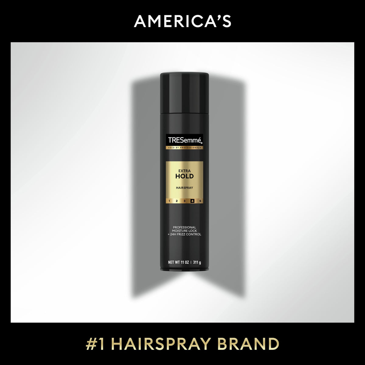 TRESemmé nozzle spray mist showing fine application for even hold