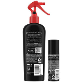 TRESemmé close-up nozzle showing even spray and keratin delivery