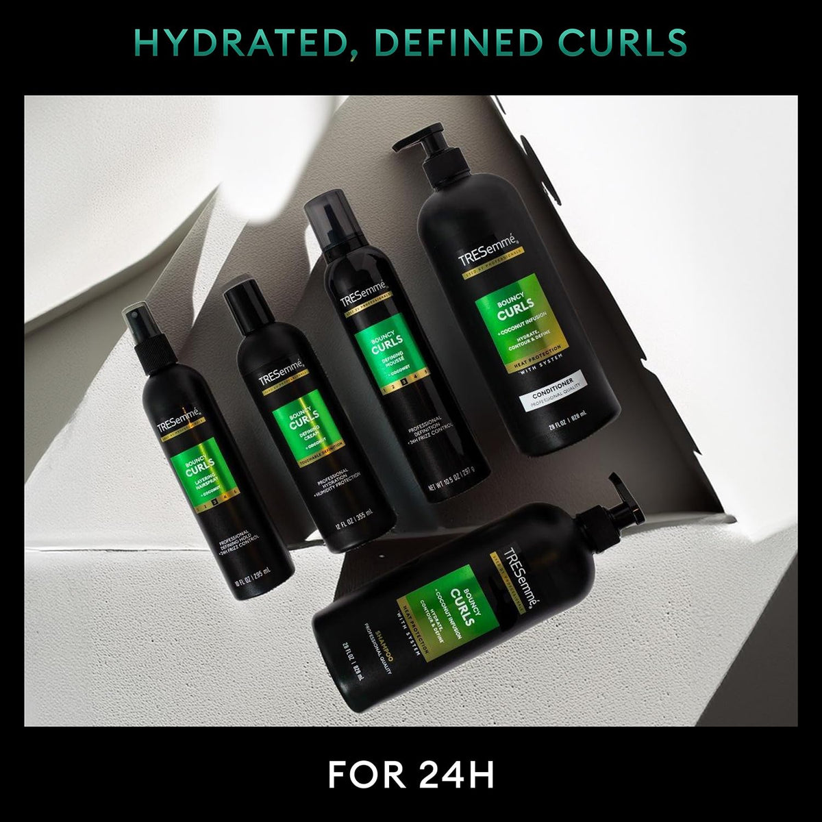 TRESemmé coconut and argan oils close-up showing natural nourishment benefit