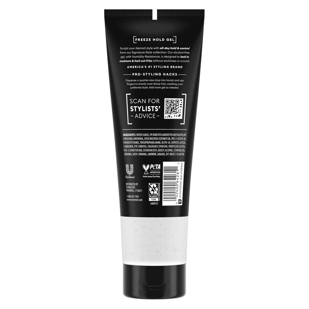 TRESemmé close-up gel texture with coconut oil for smoothness