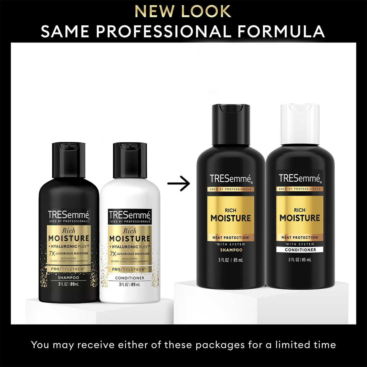 TRESemmé conditioner bottle nozzle closeup for spill-proof travel convenience