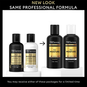 TRESemmé conditioner bottle nozzle closeup for spill-proof travel convenience
