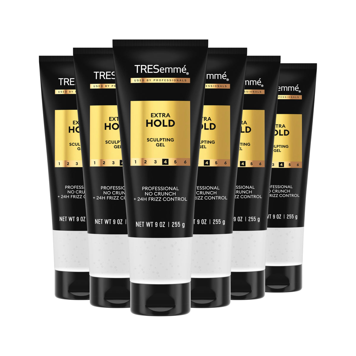 TRESemmé front pack view showing bottle and branding with reliable hold