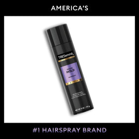 TRESemmé freeze hold applied to styled hair for frizz-resistant finish