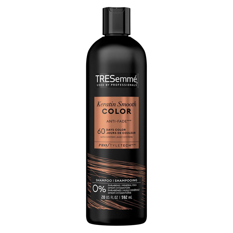 TRESemmé front bottle keratin smooth color showing label and size for easy identification and shelf appeal