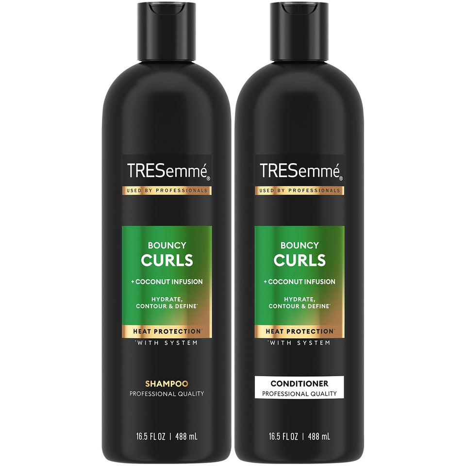 TRESemmé front bottles showing duo and clear labeling, professional look and benefit