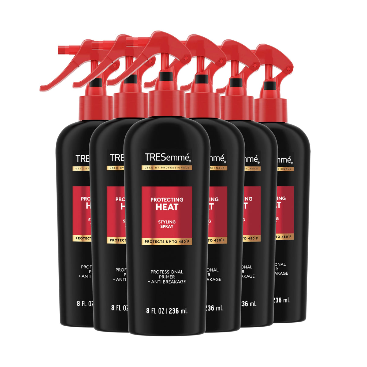 TRESemmé front packaging showing product and benefit of heat protection