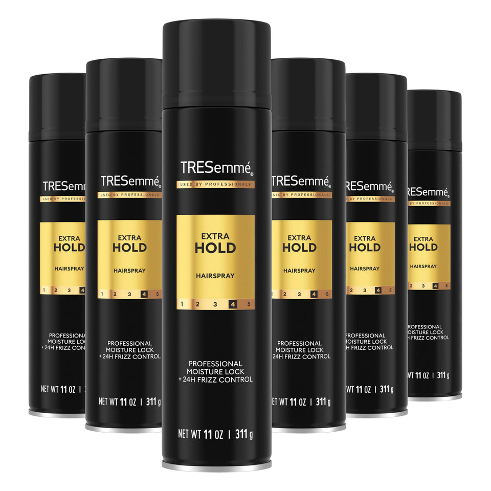 TRESemmé front packaging showing product and benefit long-lasting hold