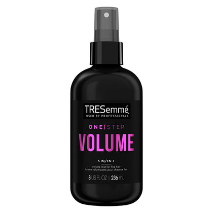 TRESemmé front packaging of volumizing mist showing product and benefit