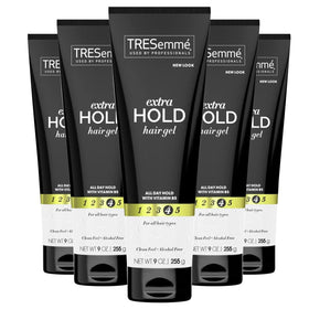 TRESemmé front packaging showing five tubes and benefits