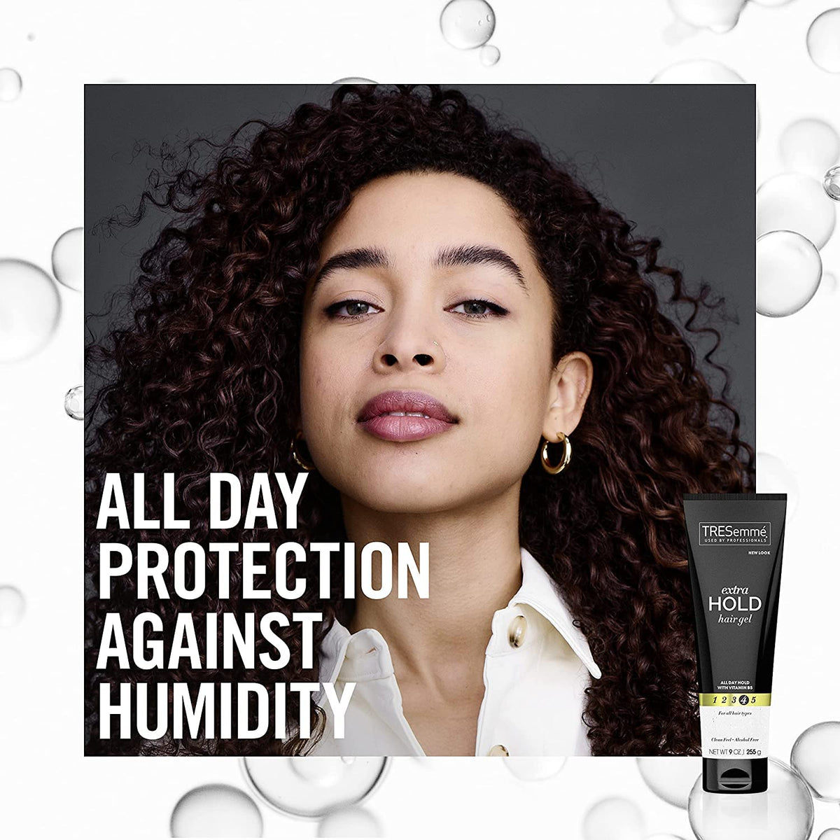 TRESemmé gel texture on hand demonstrating smooth spreadability