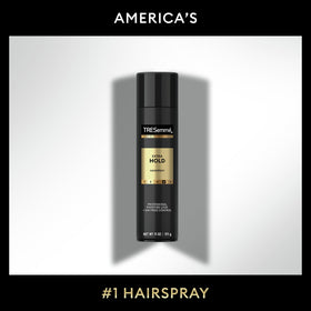 TRESemmé being used to finish a salon-style with humidity resistance