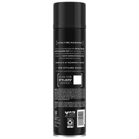 TRESemmé fine mist spraying to create an even flexible hold