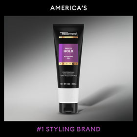 TRESemmé gel being applied to damp hair for even hold