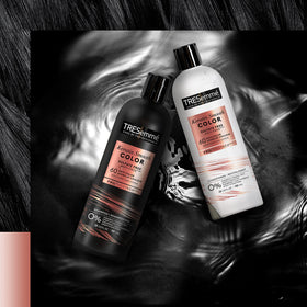 Visual of ceramide and amino acids representing TRESemmé strengthening benefits and smoother strands