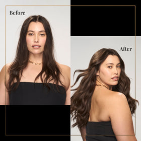 TRESemmé before and after hair comparison with smoother, glossier finish