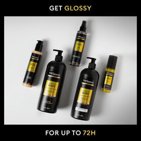 TRESemmé shampoo and conditioner bottles side by side emphasizing large 28 oz sizes