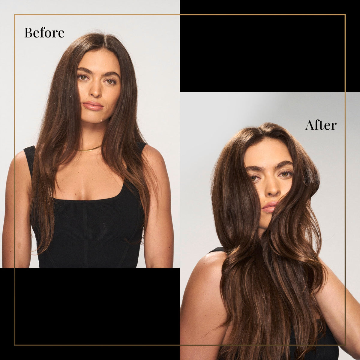 TRESemmé mist on hair demonstrating lightweight coverage benefit
