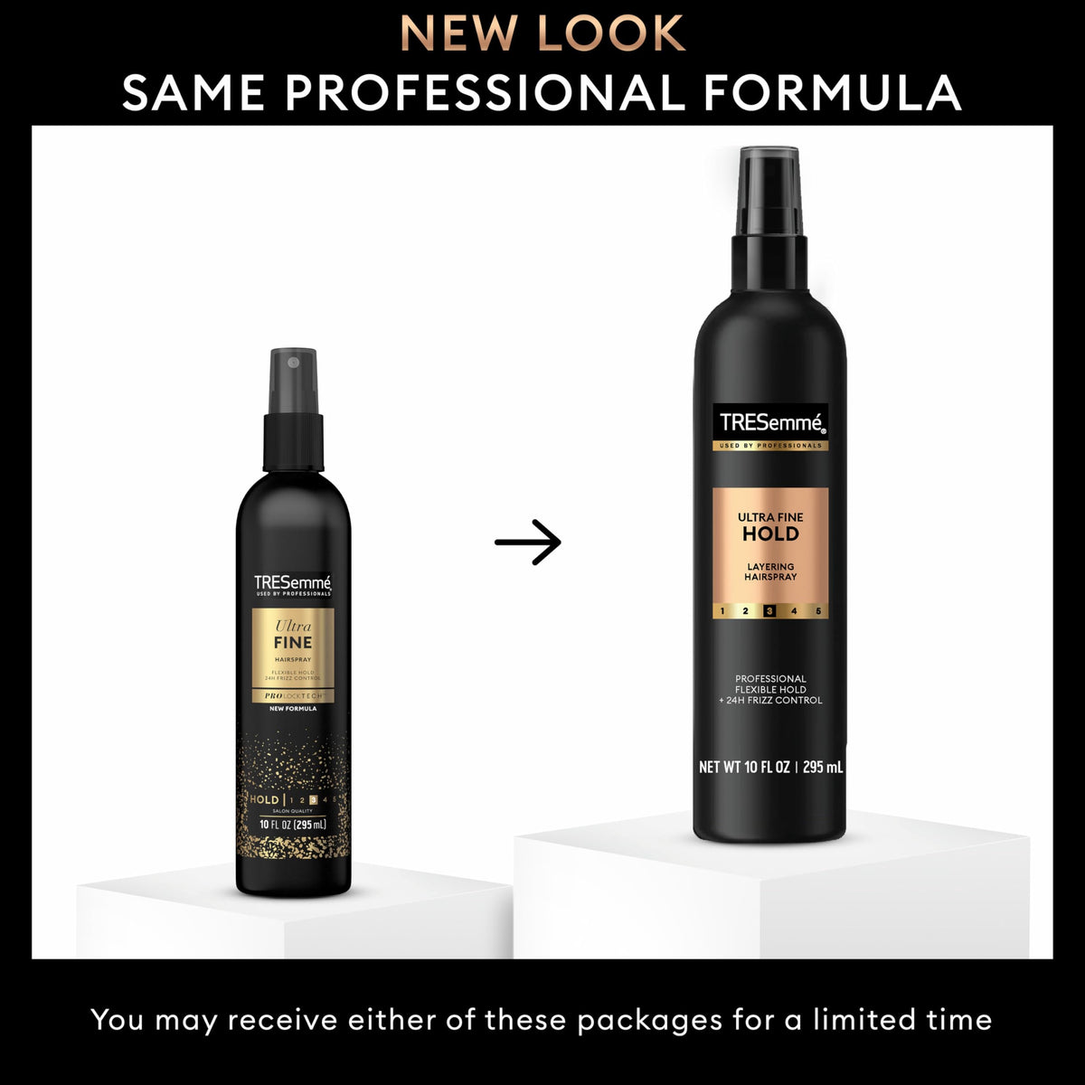TRESemmé ultra-fine mist close-up demonstrating lightweight spray advantage