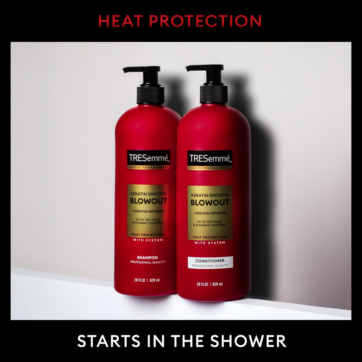 TRESemmé shampoo lather in hands showing cleansing action for smoother hair