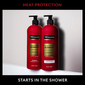 TRESemmé shampoo lather in hands showing cleansing action for smoother hair