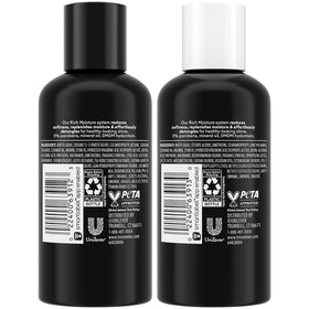 TRESemmé close-up label on single 3 oz bottle highlighting product information and benefit
