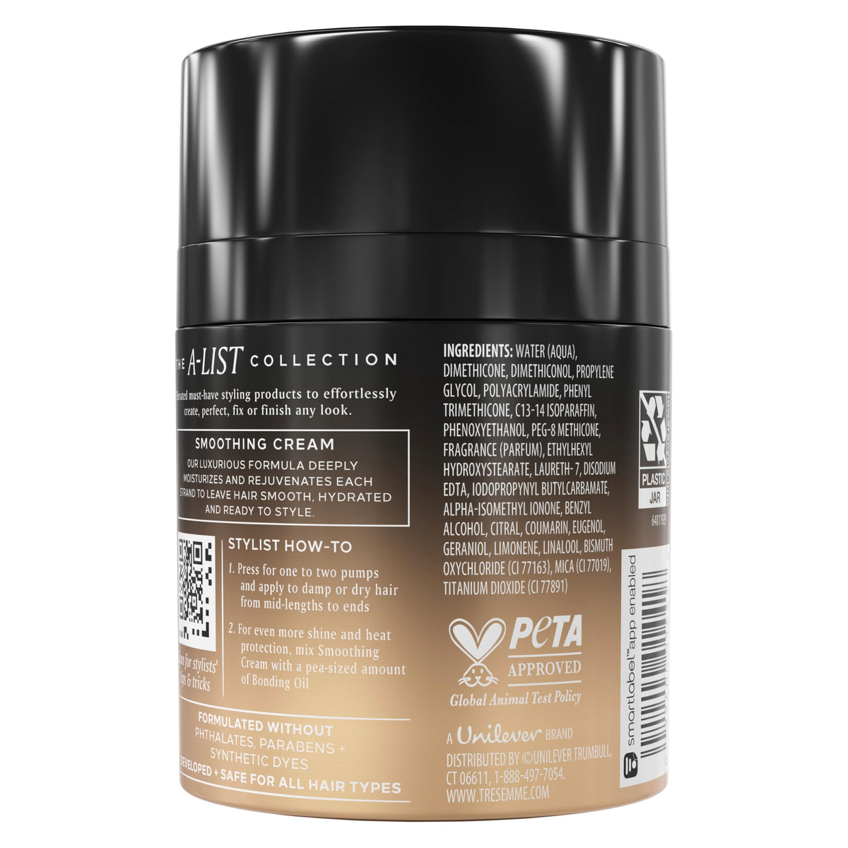 TRESemmé pump dispensing cream with easy portion control for styling