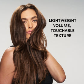 Before and after hair comparison showing added lift and fuller shape