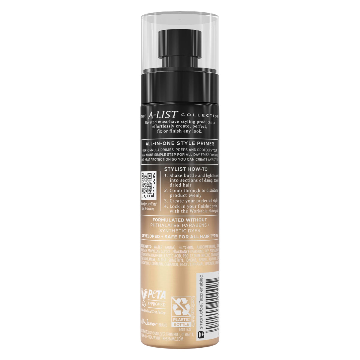 TRESemmé spray nozzle close-up for easy even application