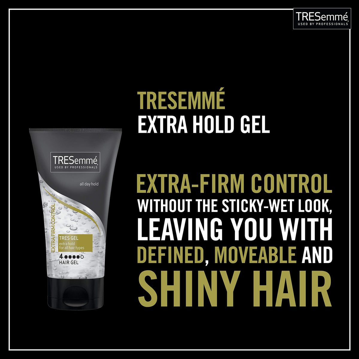 TRESemmé styled hair before and after showing frizz control and shine
