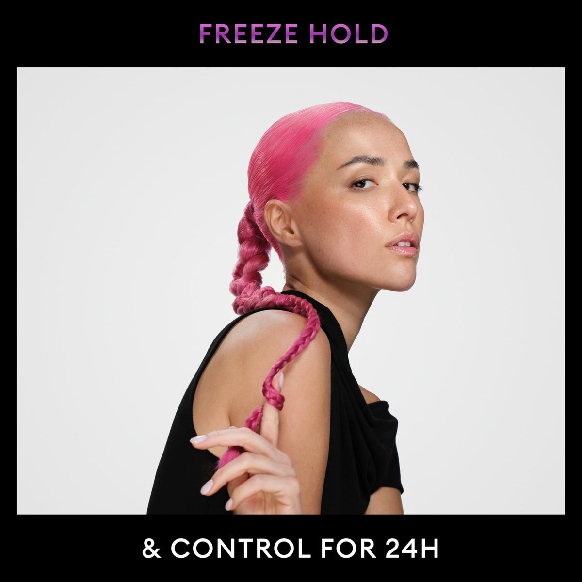 TRESemmé styled slick-back on model demonstrating strong hold
