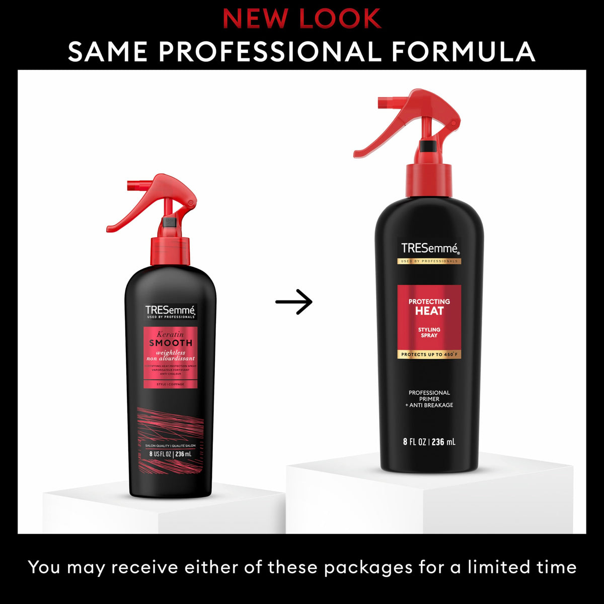 TRESemmé mist on hair strand demonstrating lightweight texture and smoothness