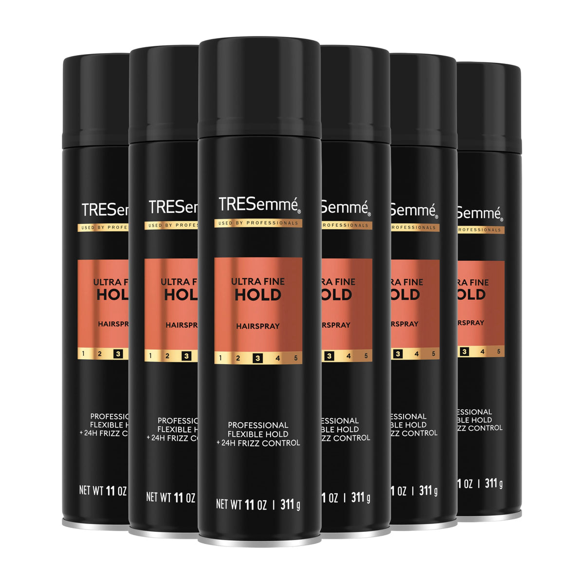 TRESemmé front view of six-pack showing brand and packaging, convenient supply
