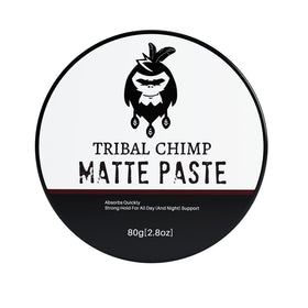 Tribal Chimp jar front view showing matte paste branding and compact size