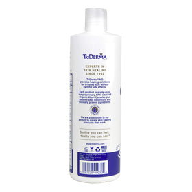 TriDerma close-up label highlighting 2% salicylic acid and aloe