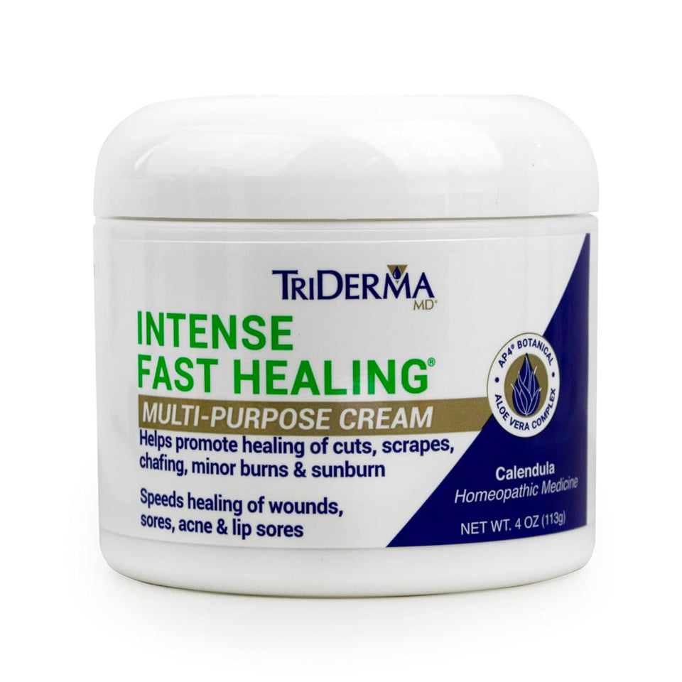 TriDerma front packaging view showing product and reassurance of fast soothing