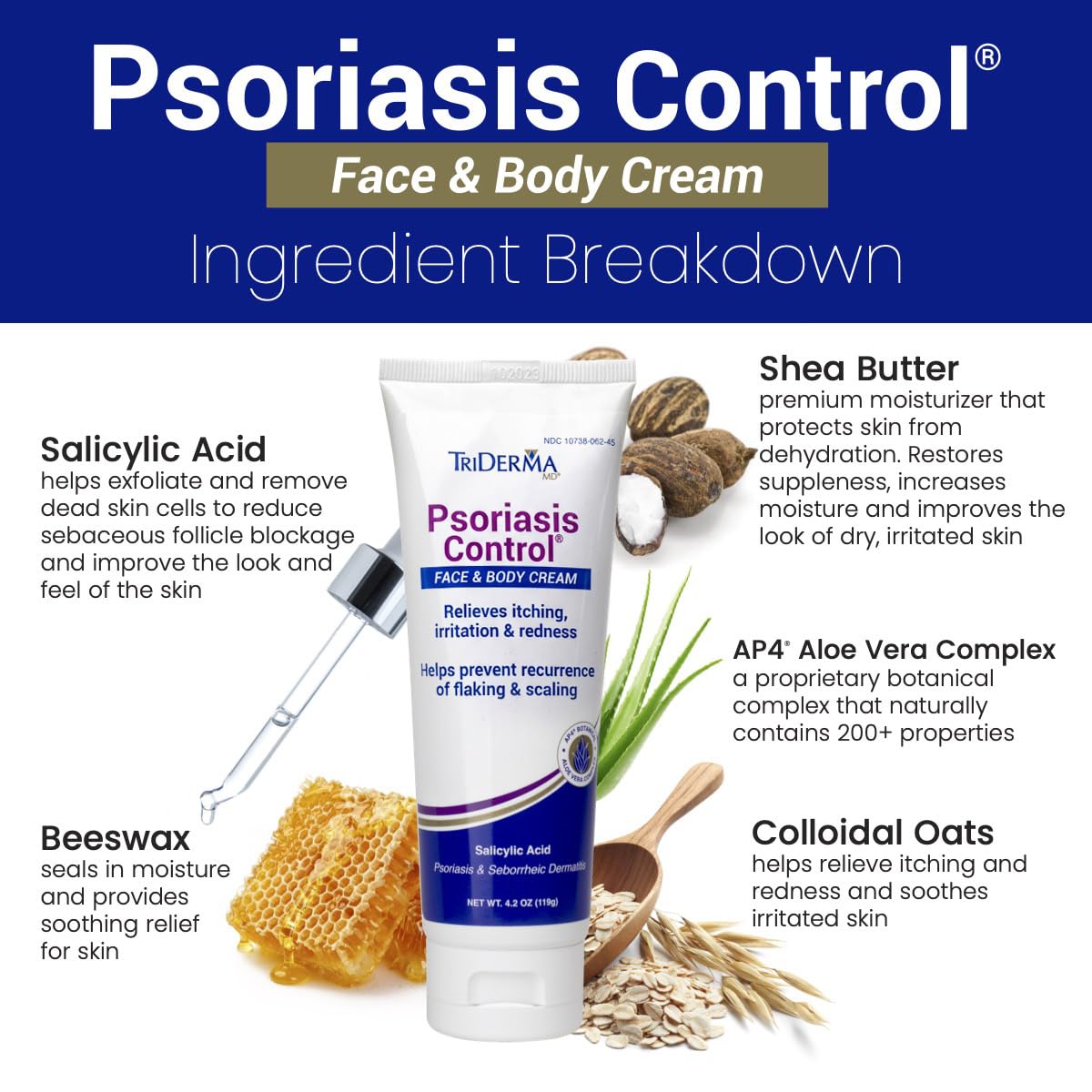 TriDerma applied to facial cheek showing calming and smoothing benefit