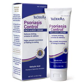 TriDerma front packaging showing product and soothing benefit